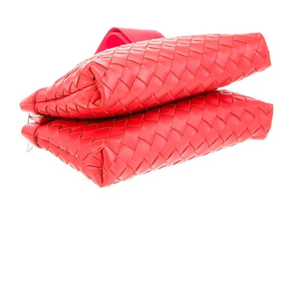 Bottega Veneta Intrecciato Leather Messenger Duo Bag- Red - Picture 5 of 10